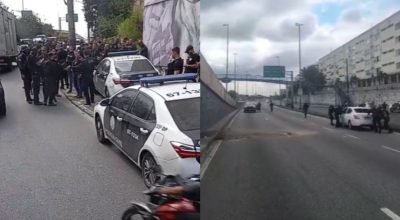 Policiais civis foram baleados durante um ataque a tiros na Avenida Brasil, na altura de Guadalup...
