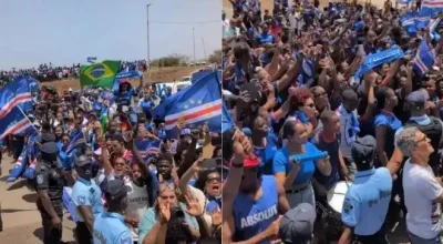 Cabo Verde é recebido com festa e bandeiras do Brasil após campanha histórica na Copa do Mundo...