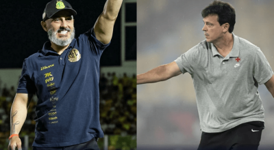 Rafael Guanaes, do Mirassol, e Fernando Diniz, do Vasco  • Divulgação / Mirassol / Vasco