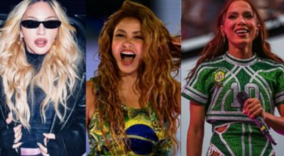 Cantoras Madonna, Shakira e Anitta