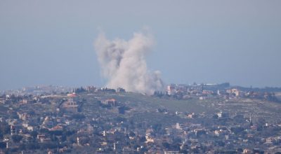 Fumaça no Líbano vista de Israel  • 2/3/2026 REUTERS/Shir Torem