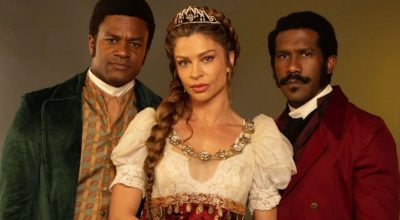 Atores David Junior, Grazi Massafera e André Luiz Miranda em Dona Beja