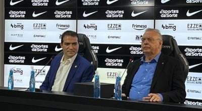 Marcelo Paz e Osmar Stabile, diretor de futebol e presidente do Corinthians  • Raul Moura/ CNN